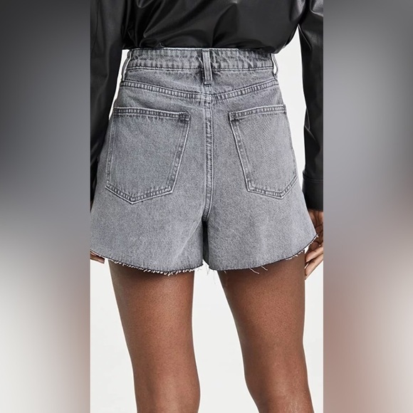 NWT WeWoreWhat Denim The Boyfriend Short, Side Slits, Raw Hem in Washed Grey, 24 - Picture 5 of 16